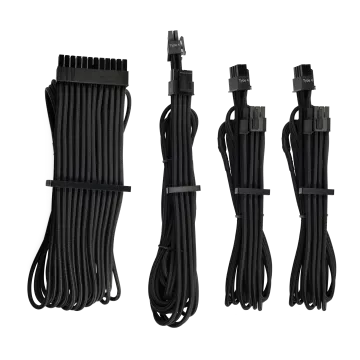 Premium Individually Sleeved PSU Cables Starter Kit Type 4 Gen 4 – Black