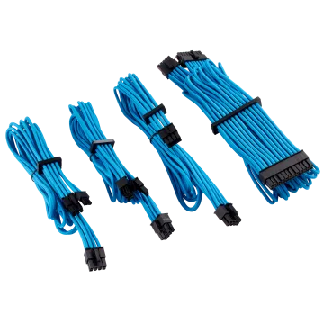 Premium Individually Sleeved PSU Cables Starter Kit Type 4 Gen 4 – Blue