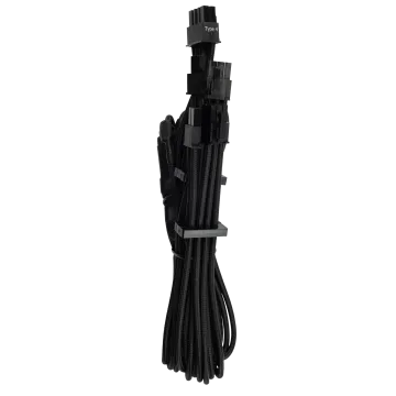 Premium Individually Sleeved PCIe Cables (Dual Connector) Type 4 Gen 4 – Black