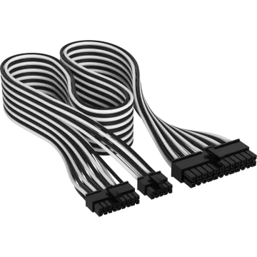 Premium Individually Sleeved ATX 24-Pin Cable Type 5 Gen 5, White/Black
