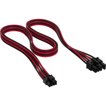 Premium Individually Sleeved PCIe Cable (Single Connector) Type 5 Gen 5, Red/Black