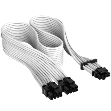 Premium Individually Sleeved 12+4pin PCIe Gen 5 12V-2x6 600W cable, Type 4, WHITE