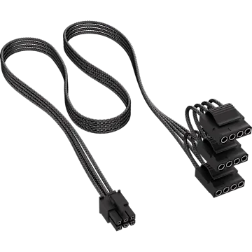 Corsair Type-4 Debossed PATA Power Connector (3 Connectors) Cable, 650mm, Black