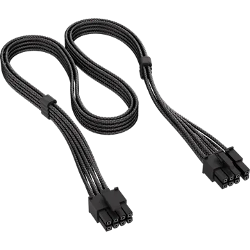 Corsair Type-4 Debossed 8-pin PCIe (6+2-pin) Cable, 750mm, Black