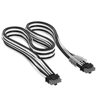 Elite Premium Individually Sleeved, PCIe 12V-2x6 to PCIe 12V-2x6 600W Cable - Black/White