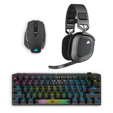 M65 ULTRA WIRELESS Mouse + HS80 WIRELESS Headset + K70 PRO MINI Keyboard