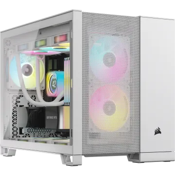 2500D AIRFLOW Mid-Tower Dual Chamber PC Case - White