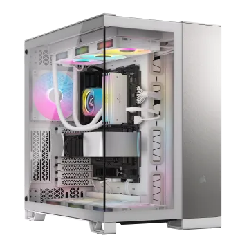 6500X Mid-Tower Dual Chamber PC Case - White/Satin Gray Aluminum