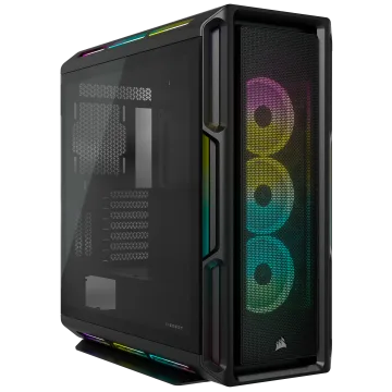 Boîtier PC ATX moyen-tour en verre trempé iCUE 5000T RGB — Noir