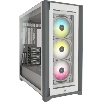 iCUE 5000X RGB Tempered Glass Mid-Tower ATX PC Smart Case — White