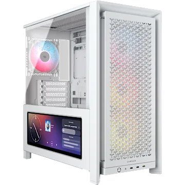 Gabinete de PC Mid Tower Premium FRAME 4000D LCD RS ARGB - Branco