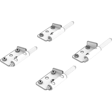 9000D/1000D Replacement Tempered Glass Side Panel Door Hinge Set, White