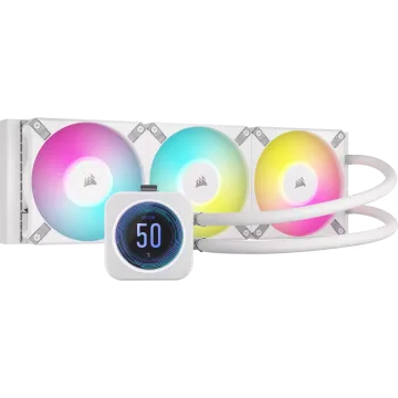 iCUE H150i ELITE LCD XT Display Liquid CPU Cooler, White