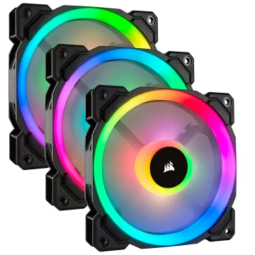 LL120 RGB 120mm Dual Light Loop RGB LED PWM Fan — 3 Fan Pack with Lighting Node PRO