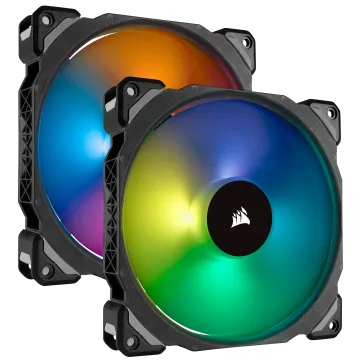 ML140 PRO RGB LED 140MM PWM Premium Magnetic Levitation Fan — Twin Fan Pack with Lighting Node PRO