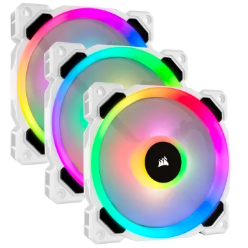 LL120 RGB 120mm Dual Light Loop White RGB LED PWM Fan — Triple Pack with Lighting Node PRO