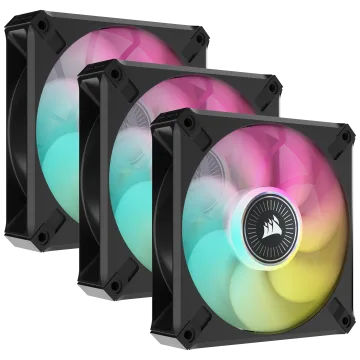 iCUE ML120 RGB ELITE Premium 120mm PWM Magnetic Levitation Fan — Triple Fan Kit with iCUE Lighting Node CORE (Refurbished)