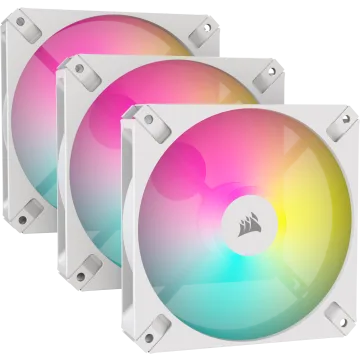 iCUE AR120 Digital RGB 120mm PWM Fan, Triple Pack, White