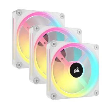 Zestaw startowy wentylatorów PWM 120 mm iCUE LINK QX120 RGB z koncentratorem systemowym iCUE LINK — biały