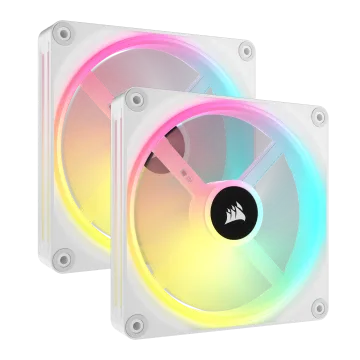 iCUE LINK QX140 RGB 140mm PWM PC Fans Starter Kit with iCUE LINK System Hub - White