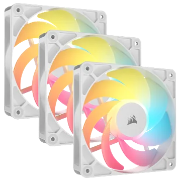 RS120-R ARGB 120mm PWM Reverse Fans Triple Pack - White