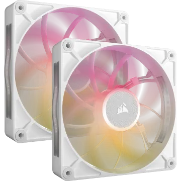 iCUE LINK RX140 MAX RGB dicke 140-mm-PWM-Lüfter, Starter-Kit – Weiß