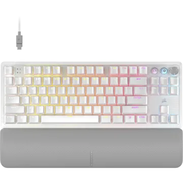 K70 PRO TKL High-Performance Hall Effect Programmable Gaming Keyboard with Rapid Trigger - White