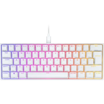 K65 RGB MINI 60% Mechanical Gaming Keyboard — CHERRY MX SPEED (DE) — White