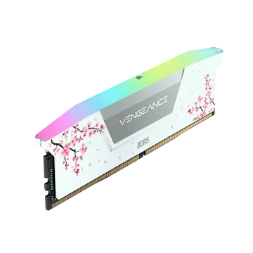 VENGEANCE® RGB 64GB (2x32GB) DDR5 DRAM 6000MT/s CL30 AMD EXPO 与 Intel XMP 内存套件 - Cherry Blossom White