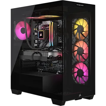 VENGEANCE a7400 Gaming PC: AMD Ryzen 7 7800X3D, GeForce RTX 5070 Ti, 32GB DDR5, 1TB M.2 SSD, Win11 Home
