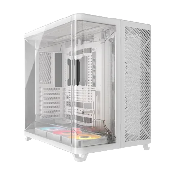 Gabinete para PC Mid Tower de câmara tripla AIR 5400 RS-R ARGB - Branco