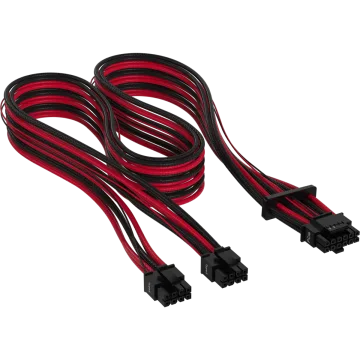 Premium Individually Sleeved 12+4pin PCIe Gen 5 12V-2x6 600W Cable Type 5 Gen 5, Red/Black