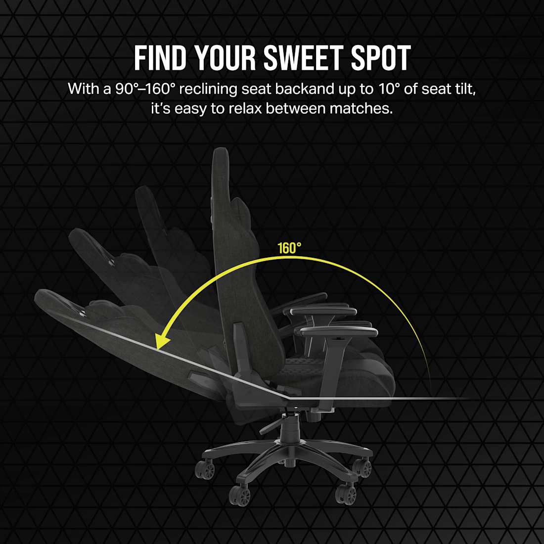 Find your sweet spot with reclining range graphic and measurements