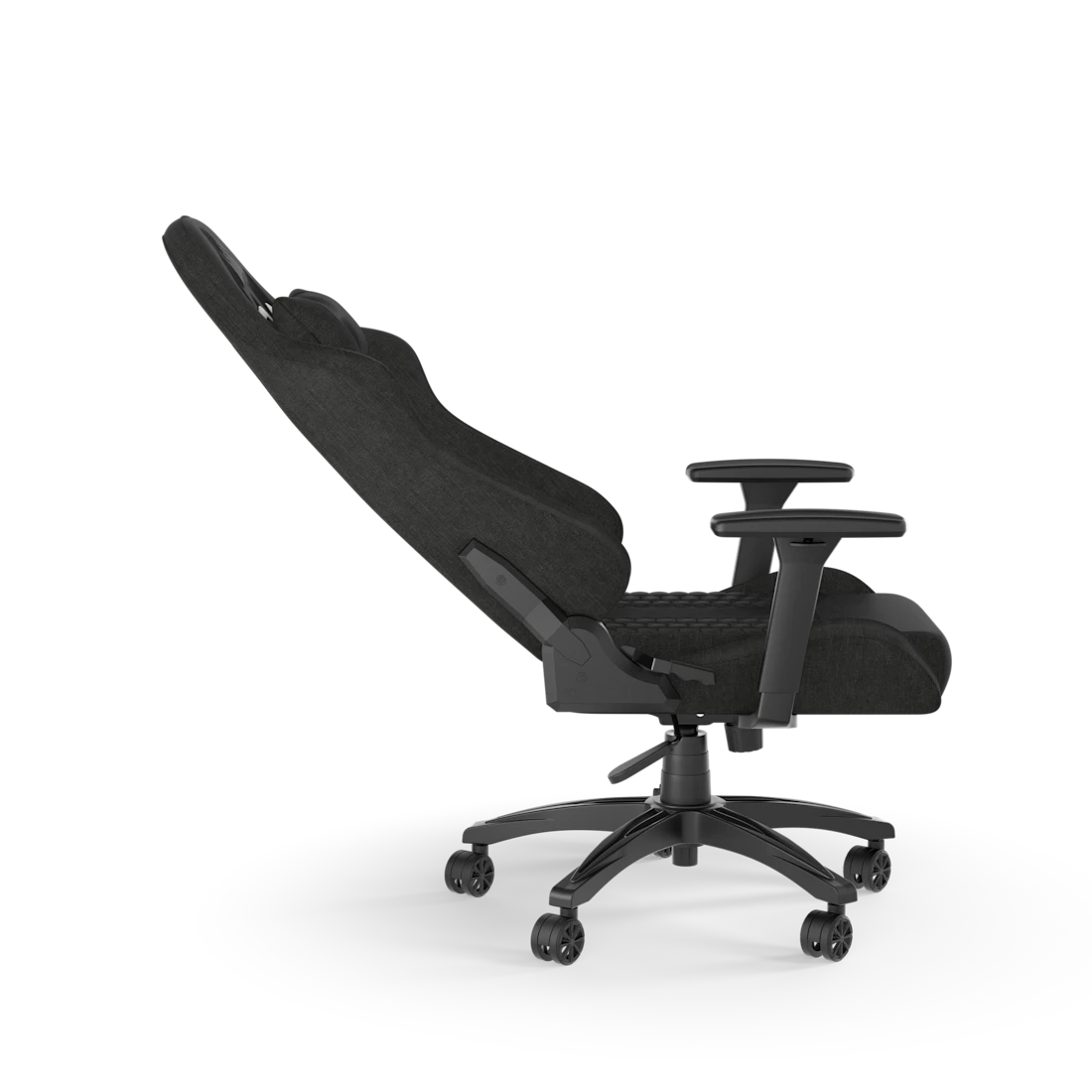 Side view of chair with backrest angled