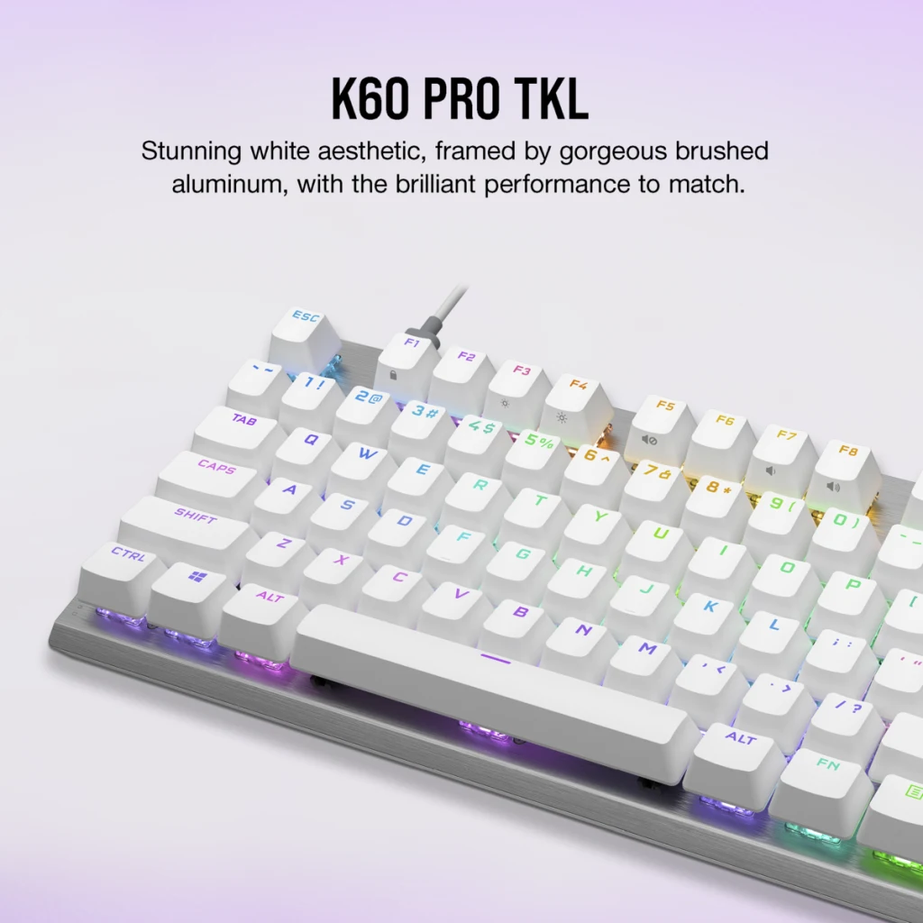 Clavier mécanique Corsair K60 Pro TKL RGB, Commutateurs Linéaires OPX,  Touches en Polycarbonate –