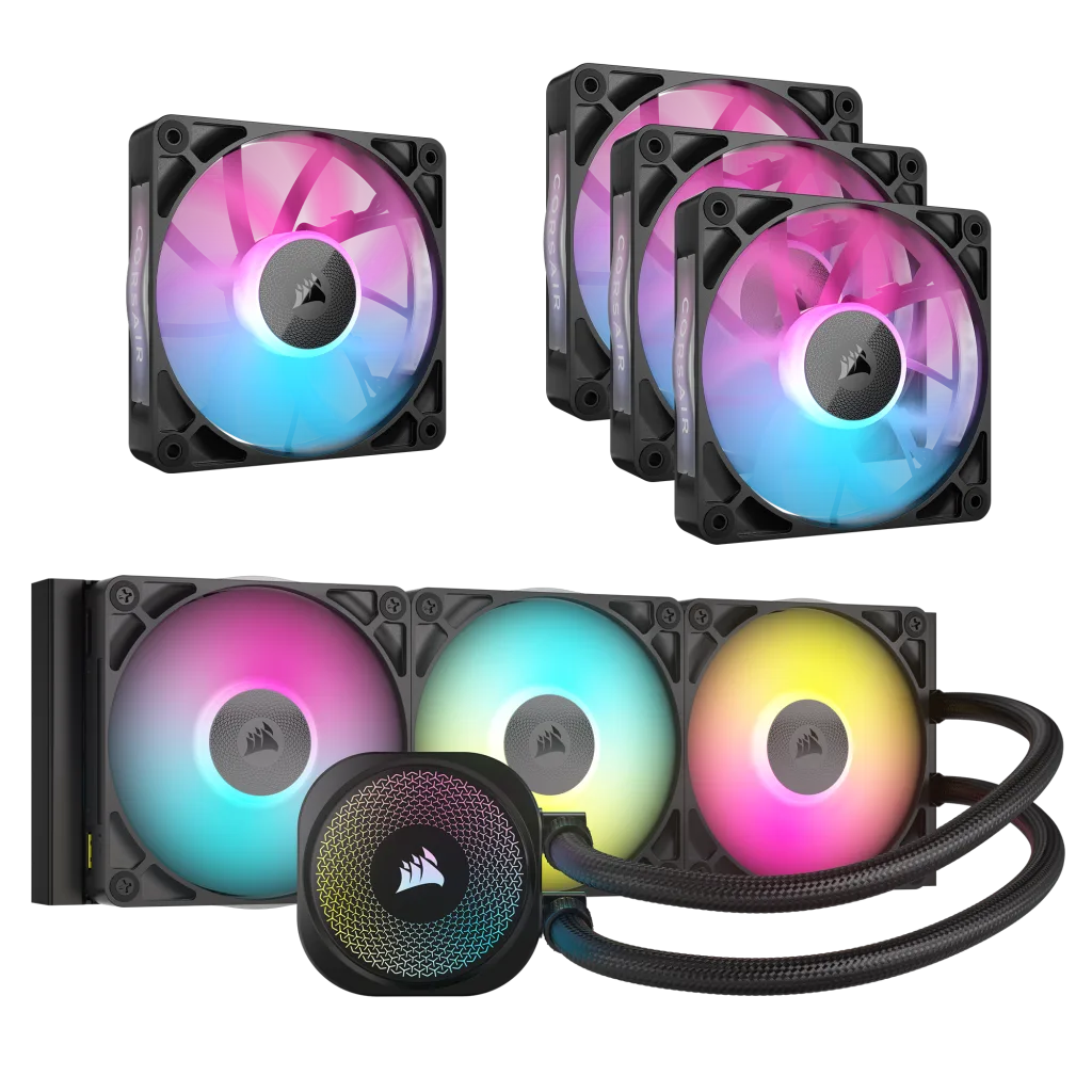 iCUE LINK Titan 360 RX RGB Liquid Cooler and iCUE LINK RX120