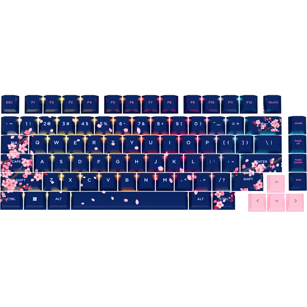 Corsair ZESTAW MODYFIKACYJNY Z NAKŁADKAMI NA KLAWISZE WYKONANYMI METODĄ SUBLIMACJI PBT - Dark Cherry - Układ NA CH-99114D0-NA-SA