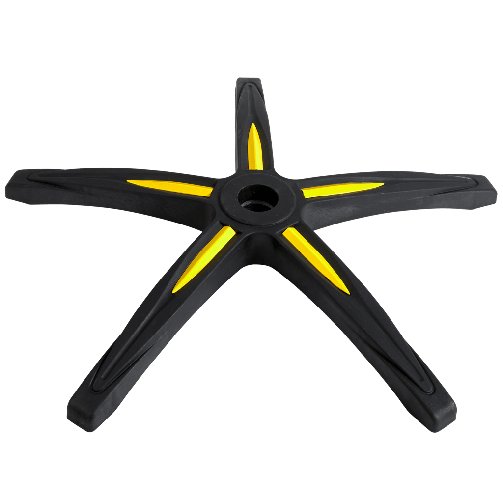 T1 RACE 5-Point Base, Black with Yellow Trim