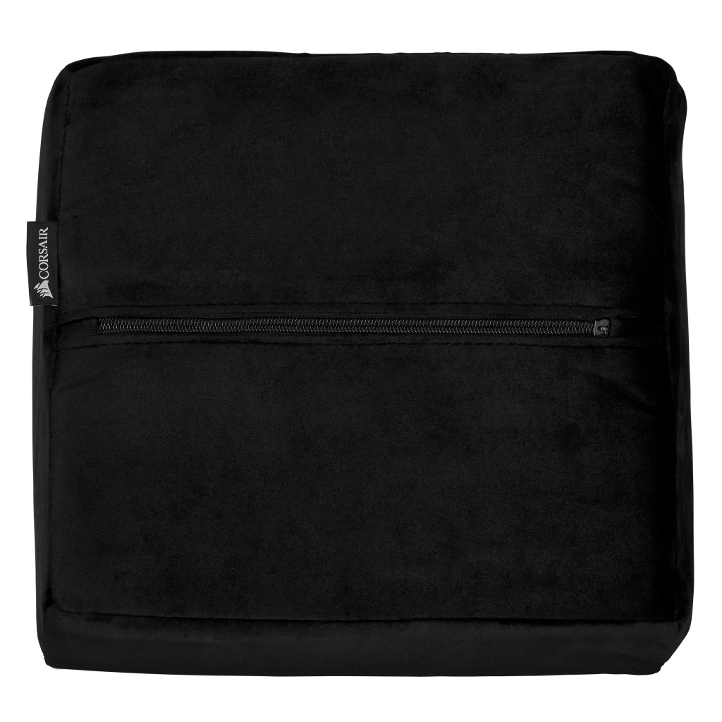 CORSAIR T3 RUSH Memory Foam Lumbar Cushion, Soft Fabric with Black  Stitching, Black