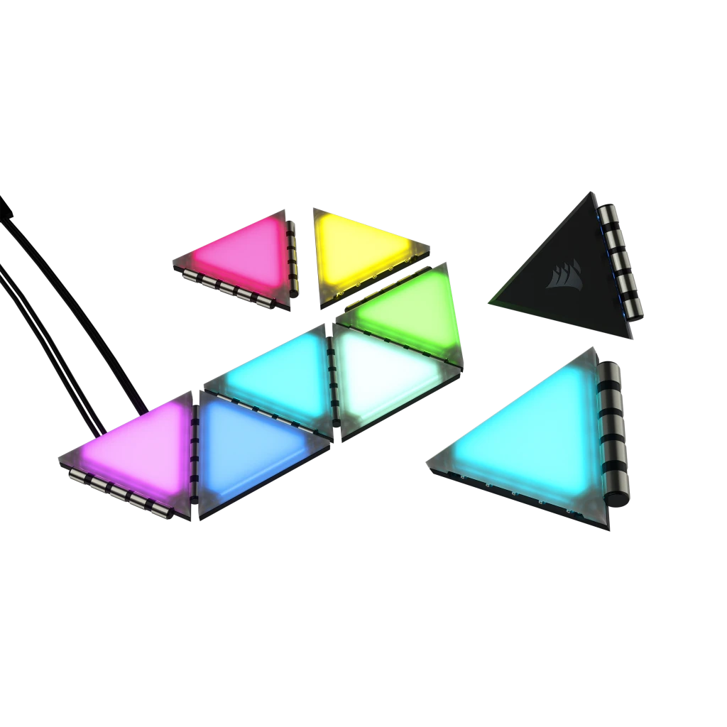 iCUE LC100 Case Accent Lighting Panels — Mini Triangle — 9x Tile