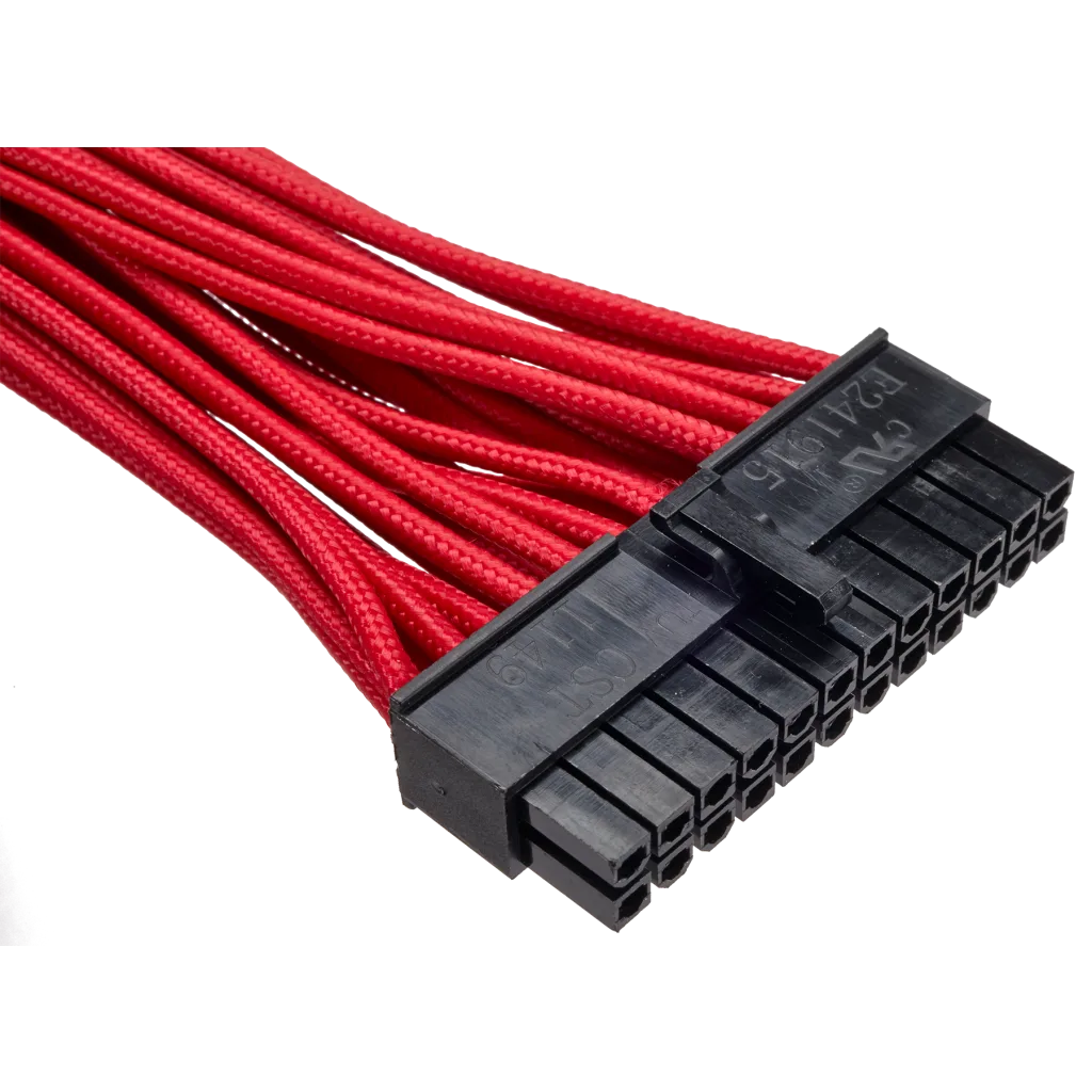 CORSAIR 専用スリーブケーブル CP-8920057 Axi 24pin (RED) Premium Individually Sleeved ATX 24-Pin Cable, Type 4 (Generation