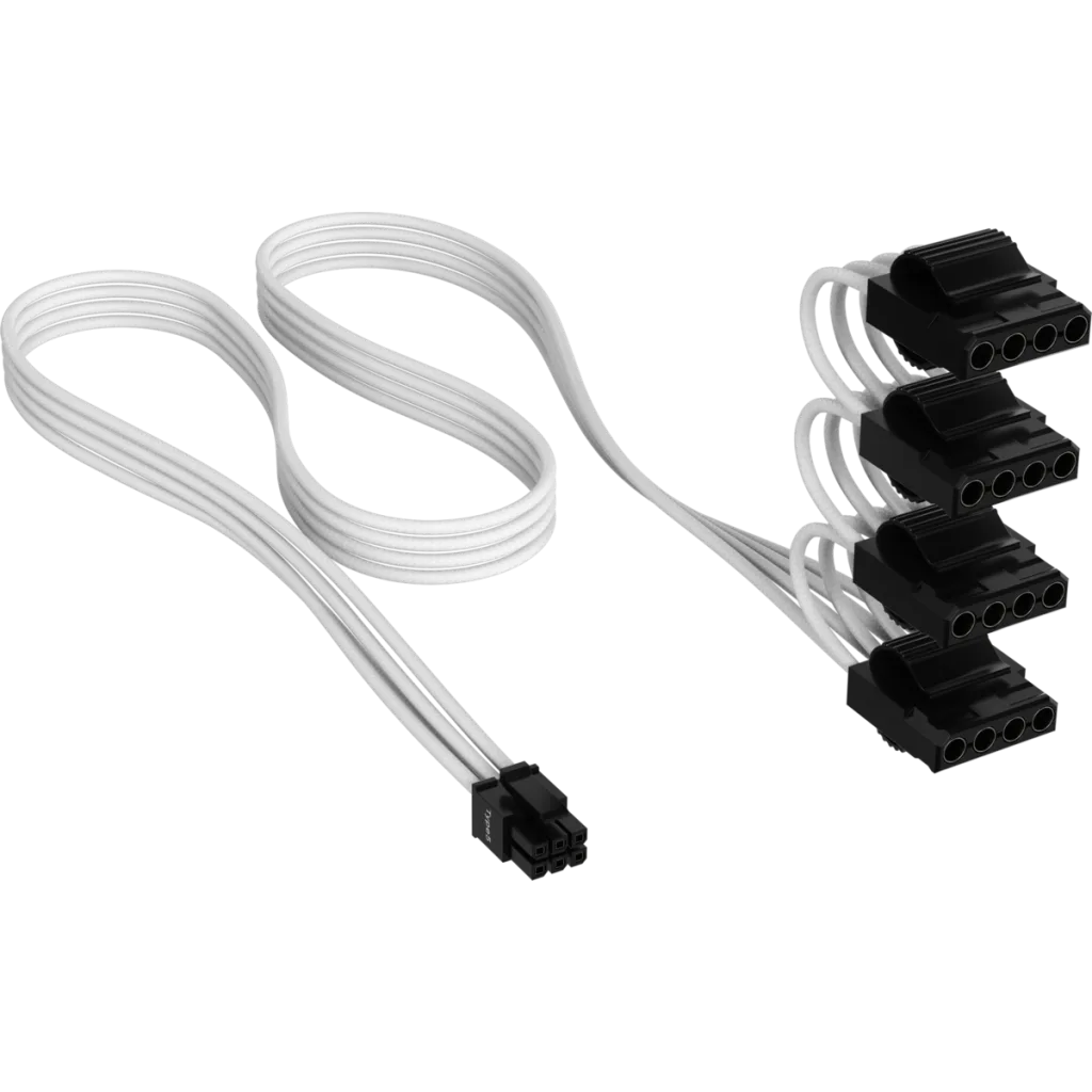 Cables Pro Sleeved Type-5 Premium Individually White Kit, PSU