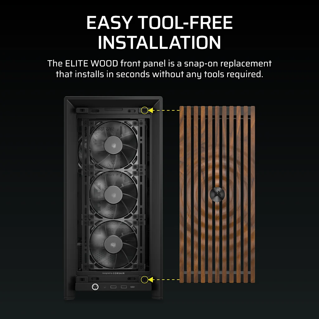 FRAME 4000 Series ELITE WOOD Front Panel - Black/Walnut