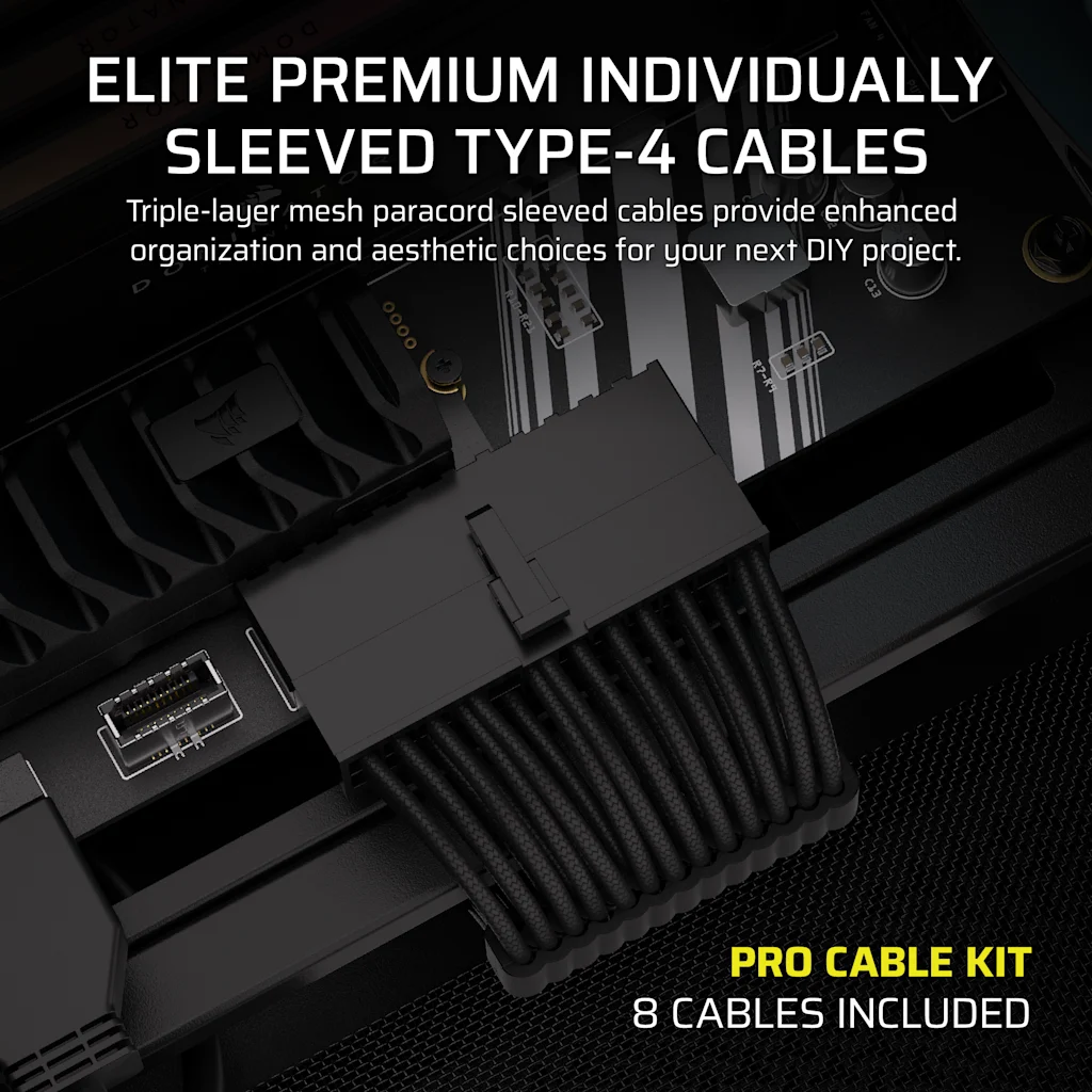 Elite プレミアム個別スリーブタイプ 4 PSU ケーブル プロキット