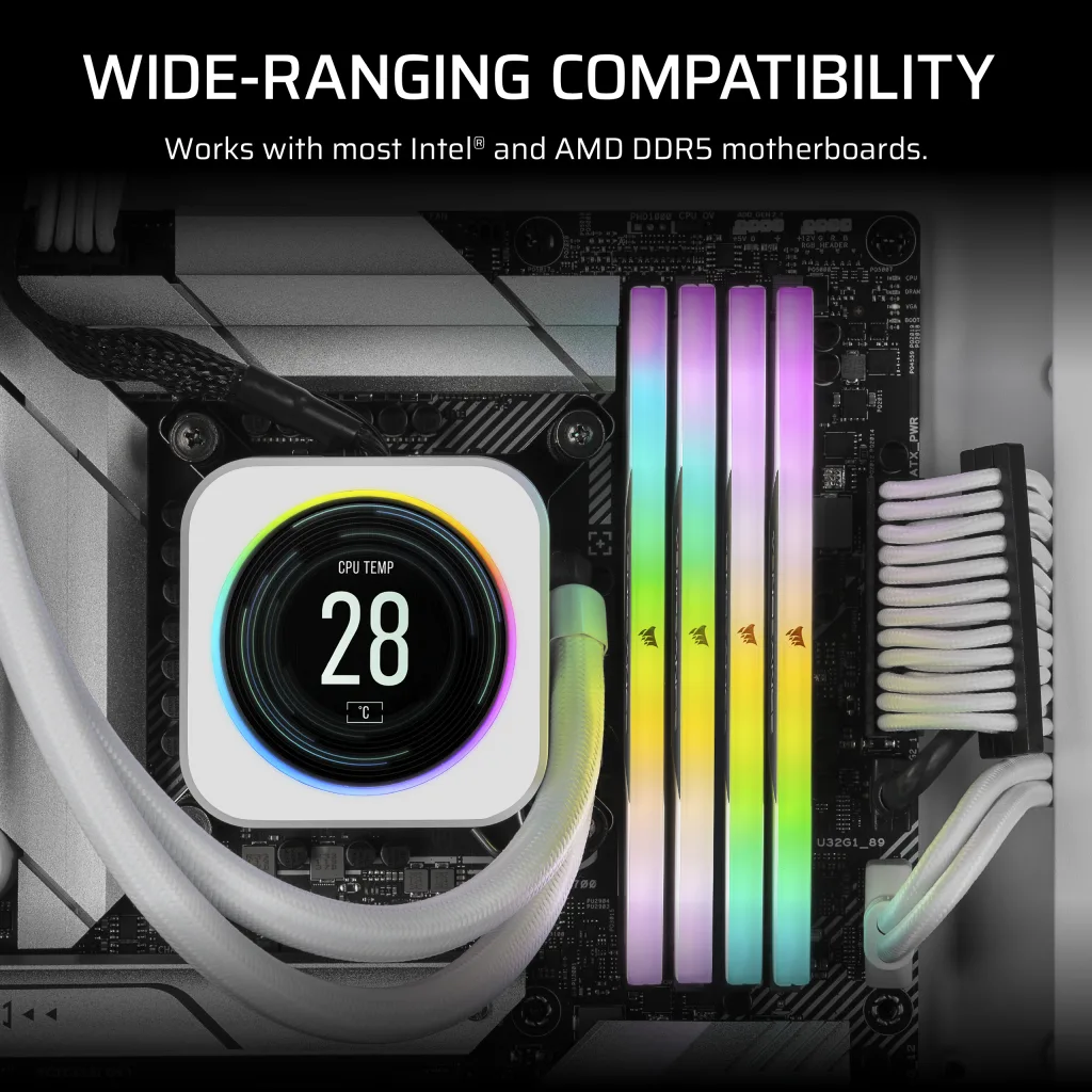 CORSAIR VENGEANCE RGB DDR532GBホワイト16GB×2 CORSAIR VENGEANCE RGB DDR5 RAM 32GB (2x16GB) 5600MHz CL40