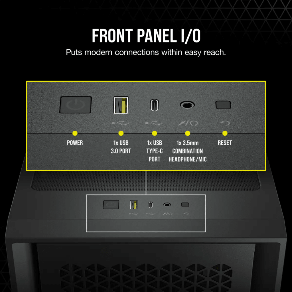 【2/22まで】Corsair 4000D Airflow iCUE 4000D RGB AIRFLOW Mid-Tower Case, Black - 3x AF120 RGB