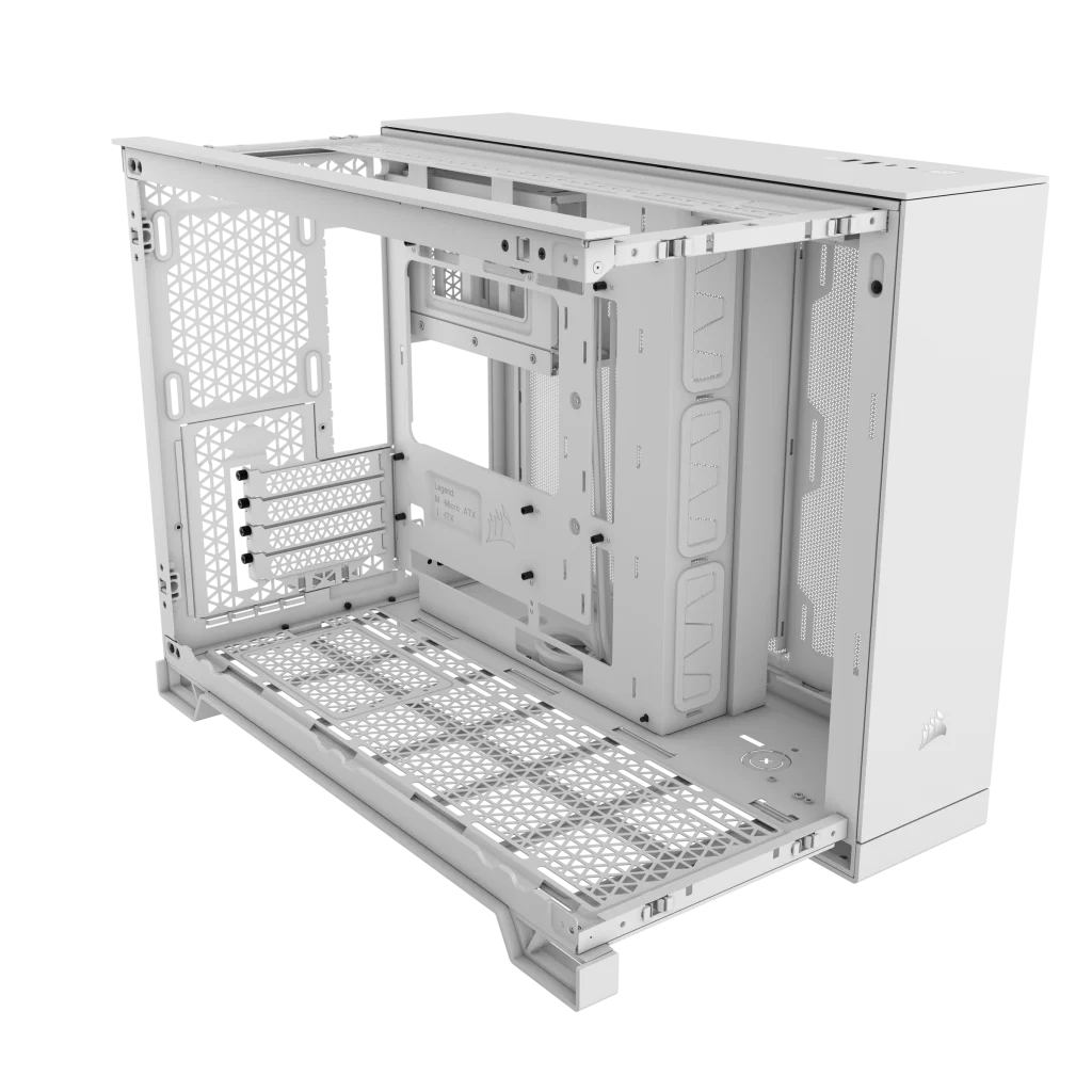 2500D AIRFLOW Mid-Tower Dual Chamber PC Case - White