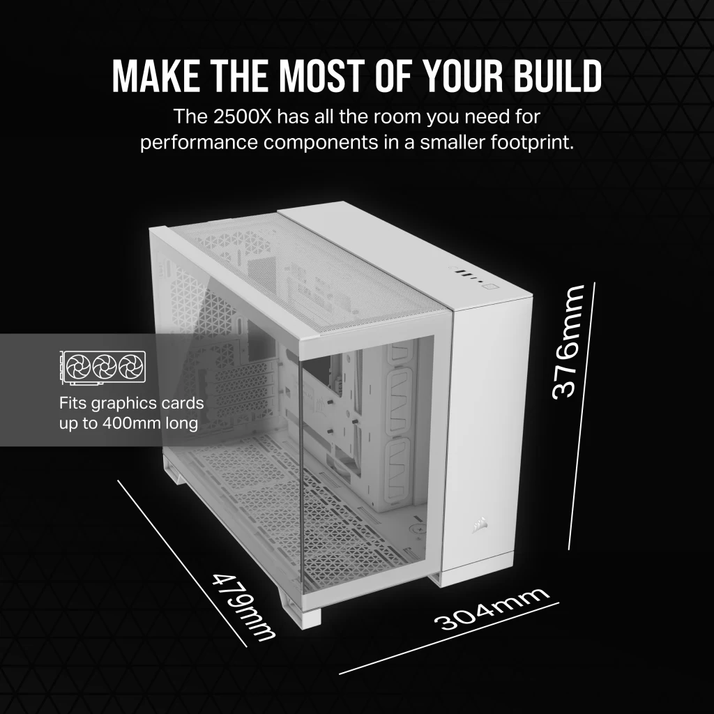 2500X Mid-Tower Dual Chamber PC Case - White