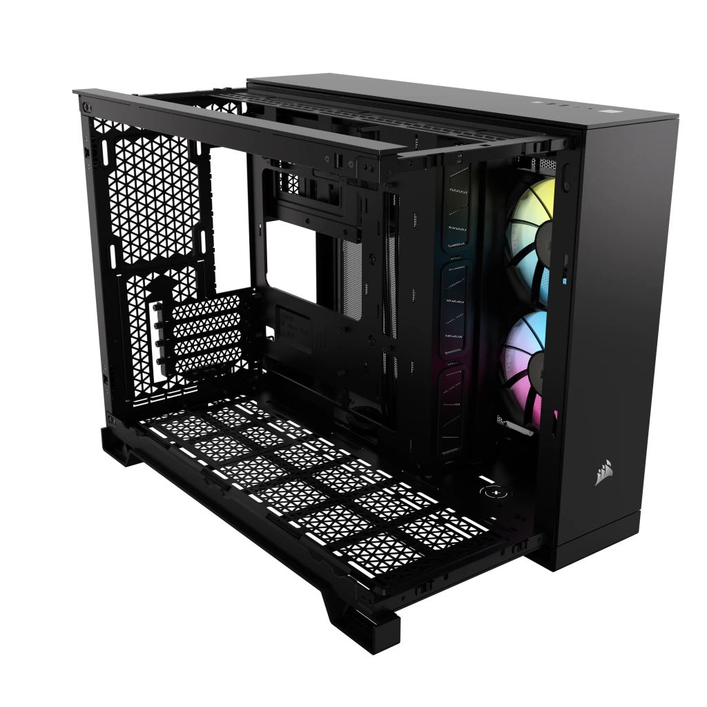 iCUE LINK 2500X RGB Micro ATX デュアルチャンバー PC ケース - ブラック