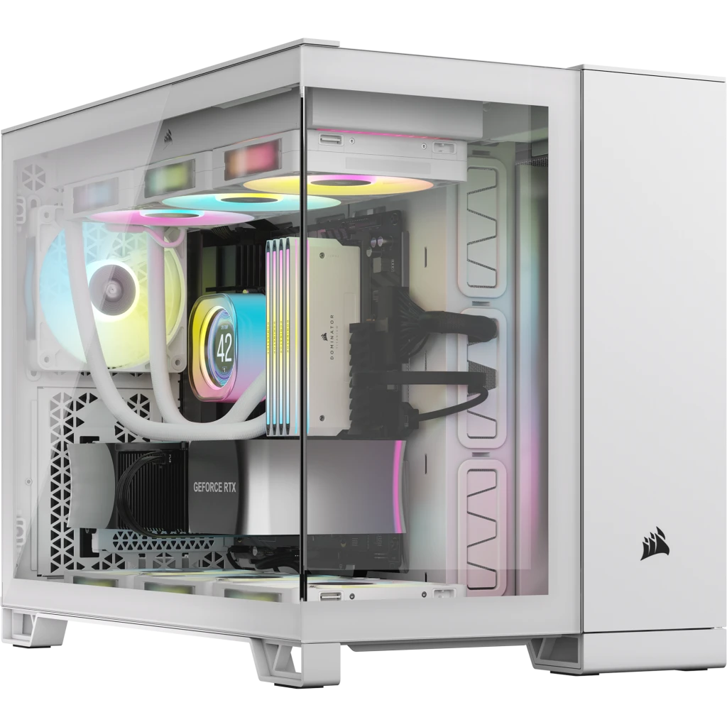 iCUE LINK 2500X RGB Micro ATX デュアルチャンバー PC ケース - ホワイト